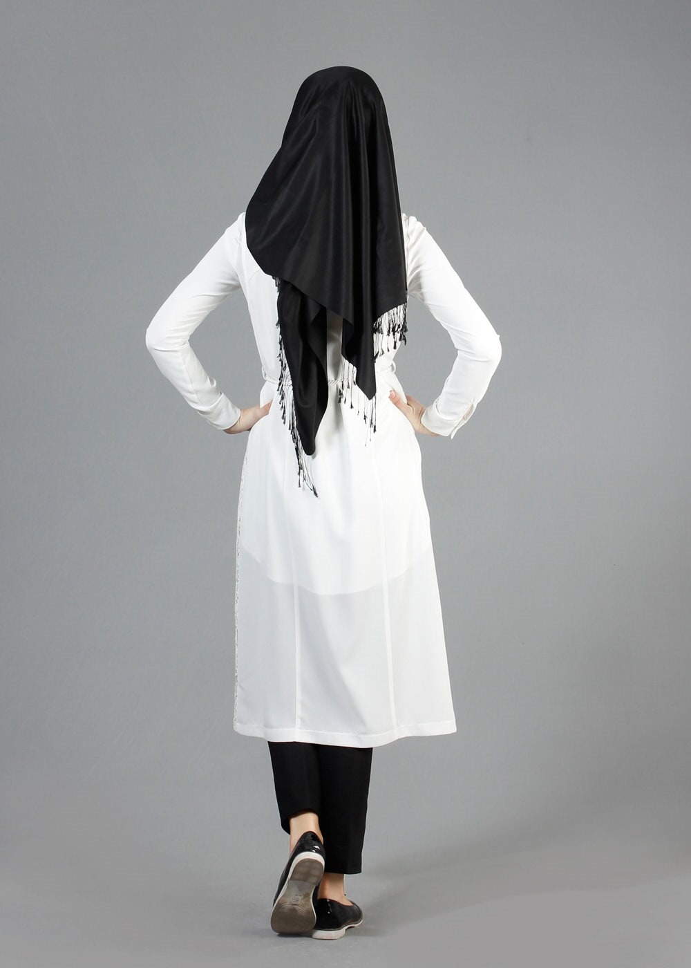 Tesettür giyim BEYAZ 4644 İndila Tesettür Yelek