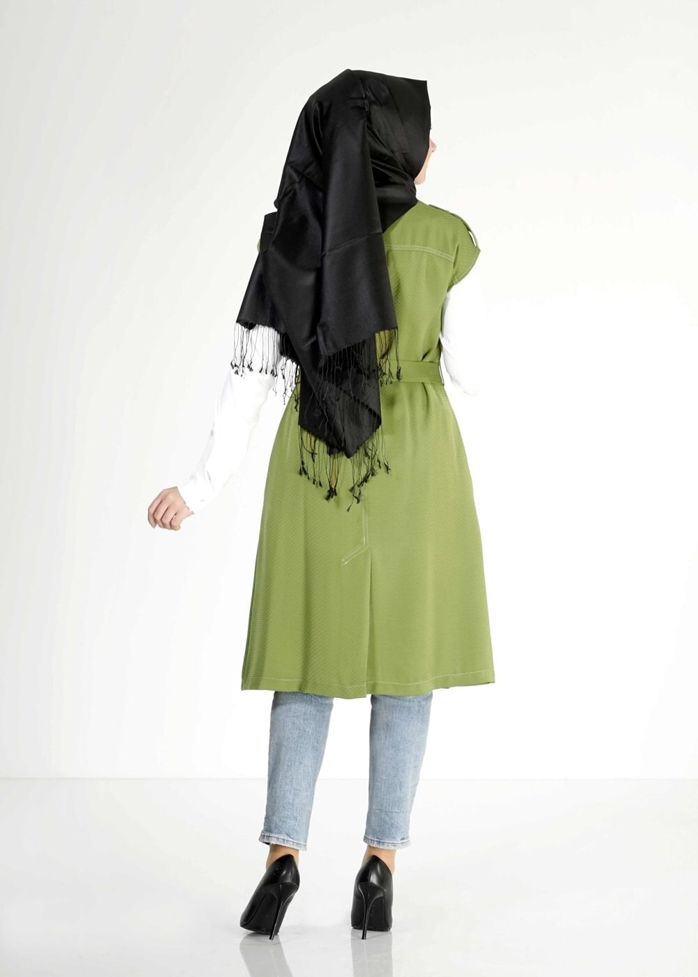 Tesettür giyim YEŞİL 4661 Nazenin Tesettür Yelek