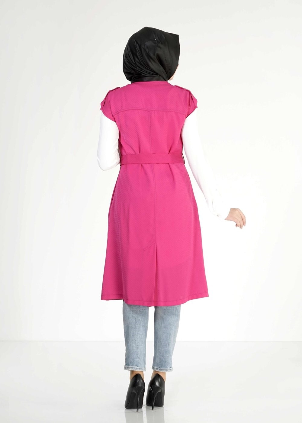 Tesettür giyim FUŞYA 4661 Nazenin Tesettür Yelek