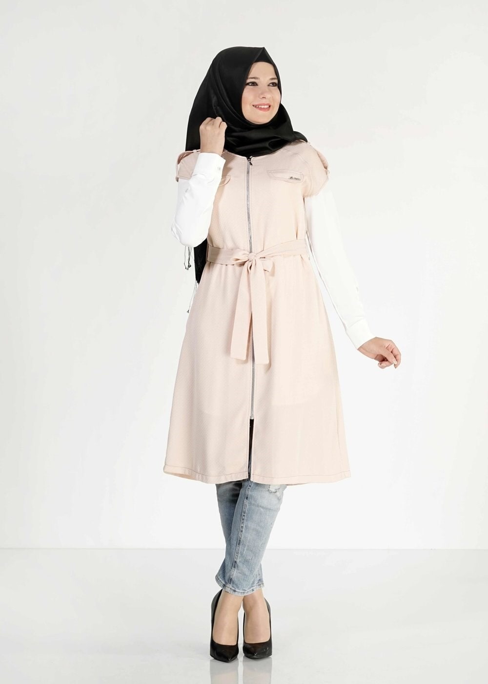 Tesettür giyim PUDRA 4661 Nazenin Tesettür Yelek