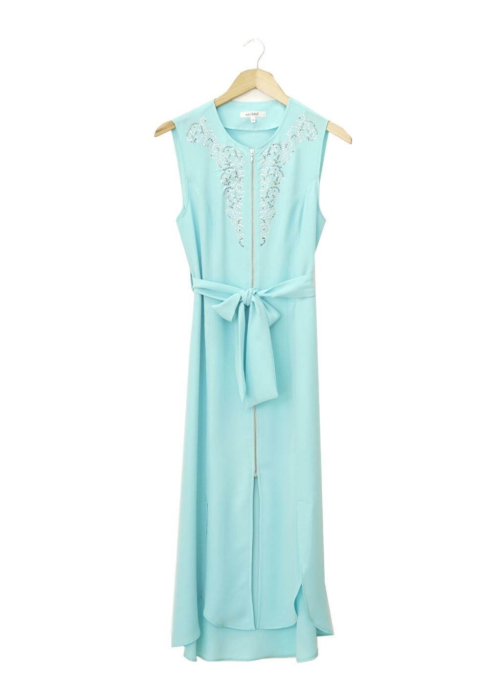 Tesettür giyim YEŞİL FERMUAR DETAYLI TAŞLI YELEK 4737