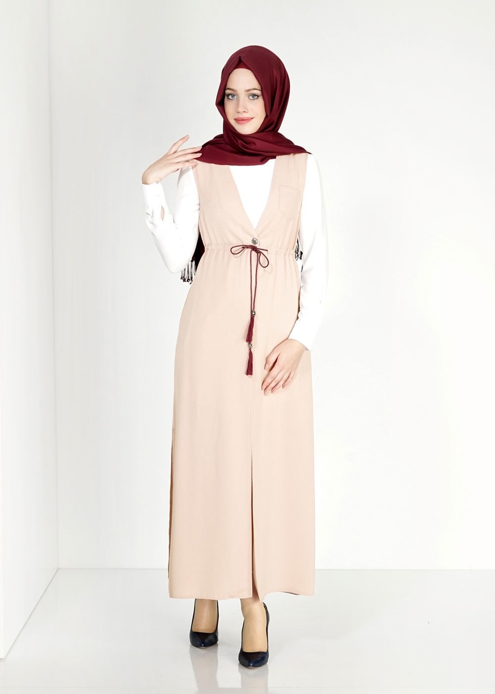 Tesettür giyim BEJ 4963 Beyza Tesettür Yelek