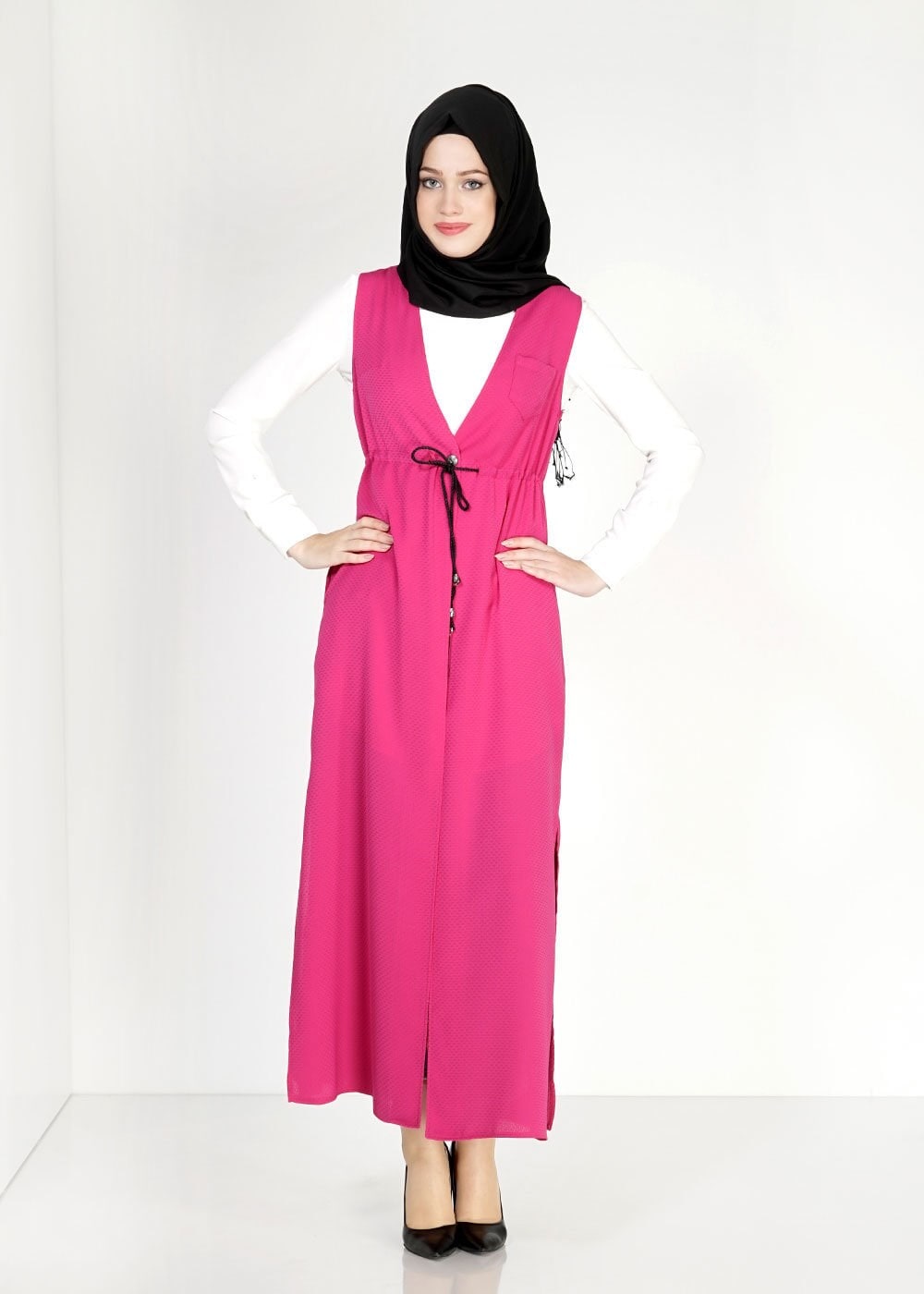 Tesettür giyim FUŞYA 4963 Beyza Tesettür Yelek