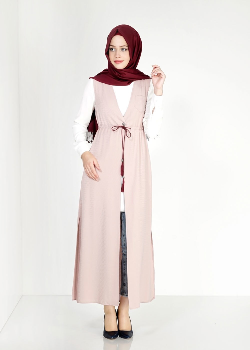 Tesettür giyim PUDRA 4963 Beyza Tesettür Yelek