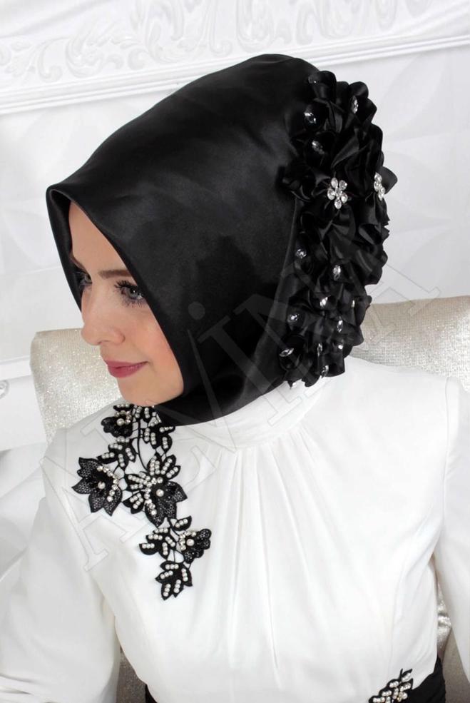 Vêtements hijab NOIR 101144 ALVİNA HAZIR EŞARP - ALVİNA