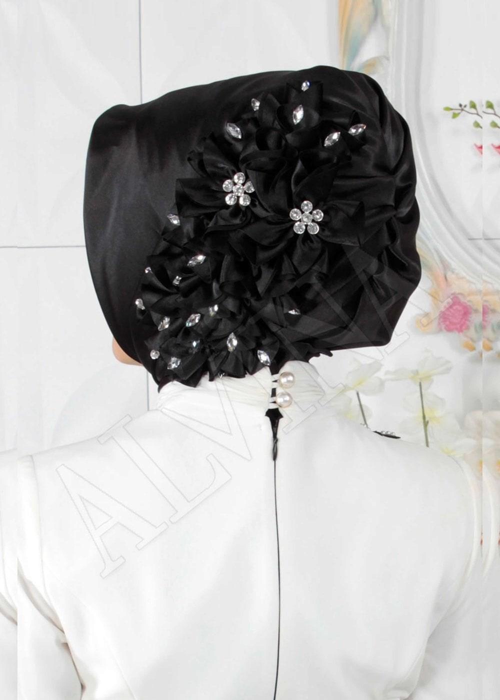 Vêtements hijab NOIR 101144 ALVİNA HAZIR EŞARP