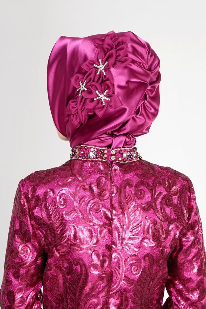 Vêtements hijab FUCHSIA ÉCHARPE INSTANTANÉE BRODÉE ALVINA GEM 106001 - ALVİNA