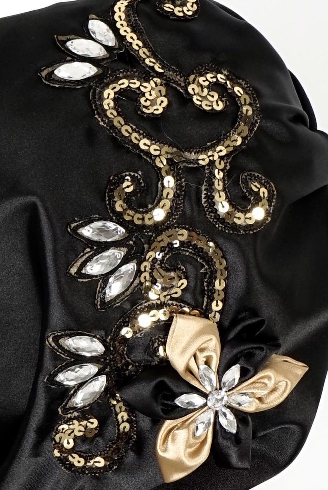 Vêtements hijab NOIR ÉCHARPE INSTANTANÉE À SEQUINS ALVINA 106021 - ALVİNA