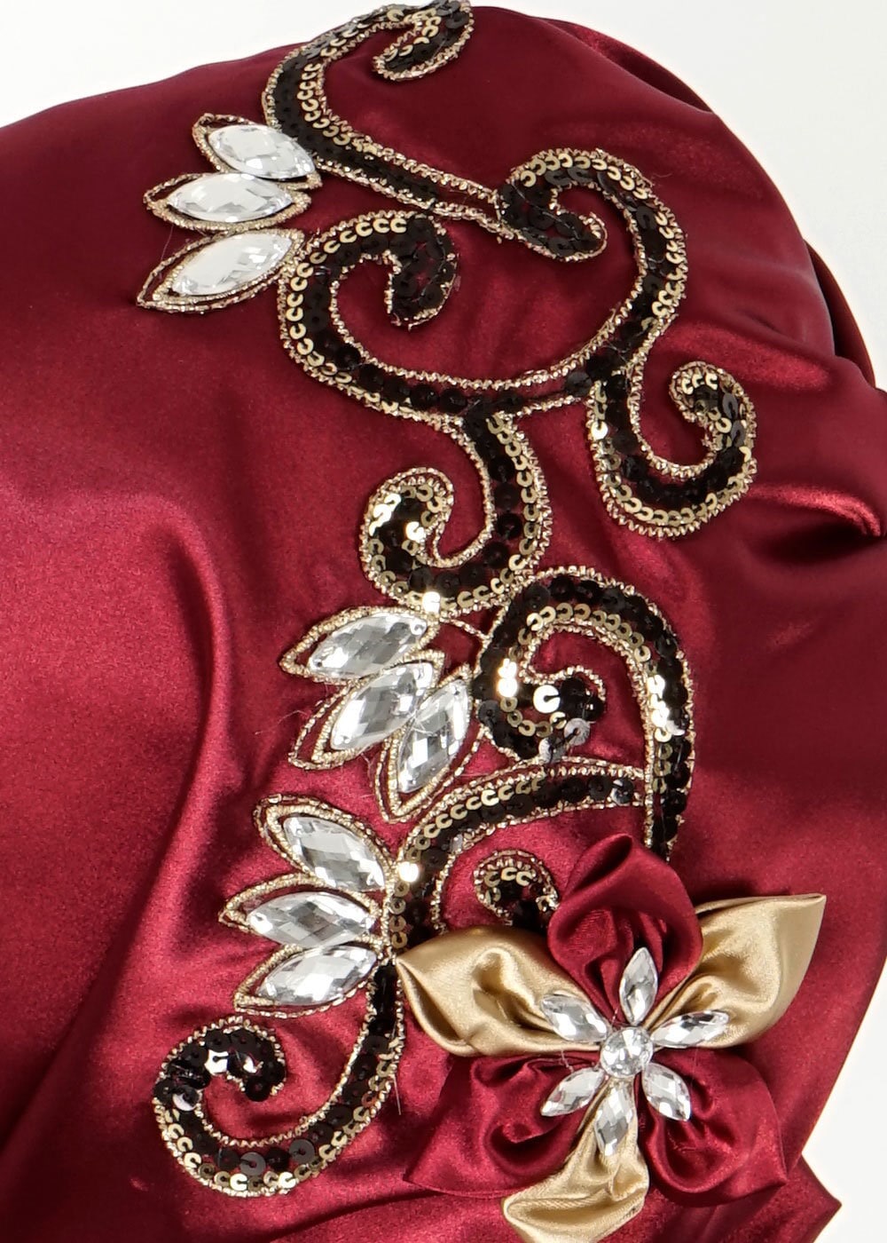 Hijab clothing CLARET RED ALVINA SEQUINED INSTANT SCARF 106021