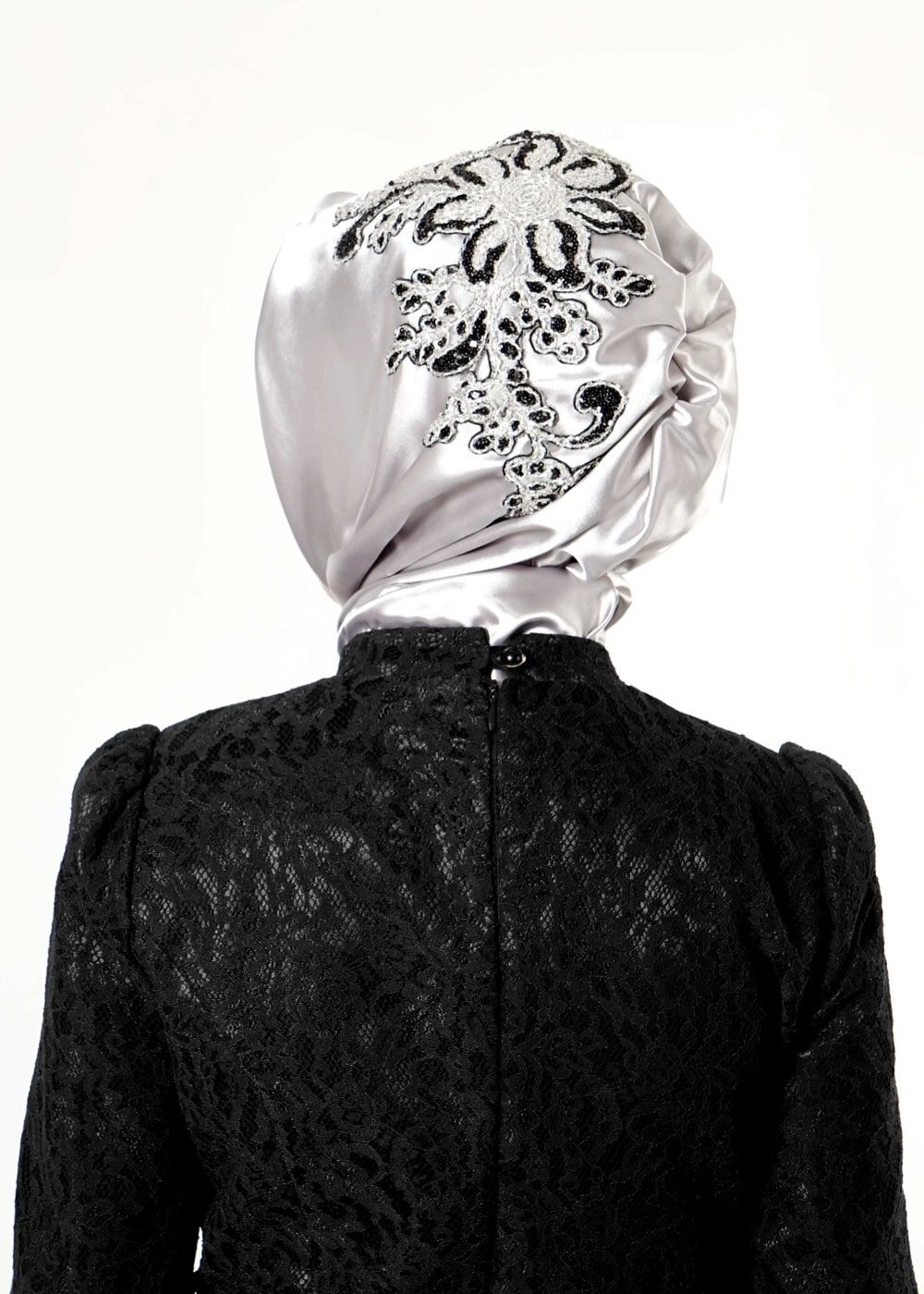 Vêtements hijab ARGENT ÉCHARPE INSTANTANÉE BRODÉE ALVINA 106030