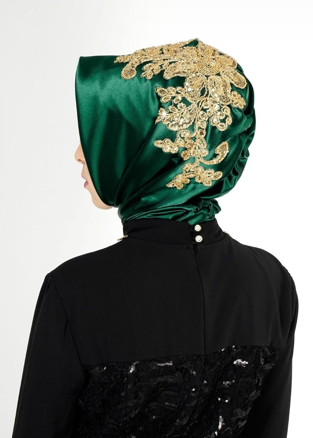 Hijab clothing GREEN ALVINA EMBROIDERED INSTANT SCARF 106030 