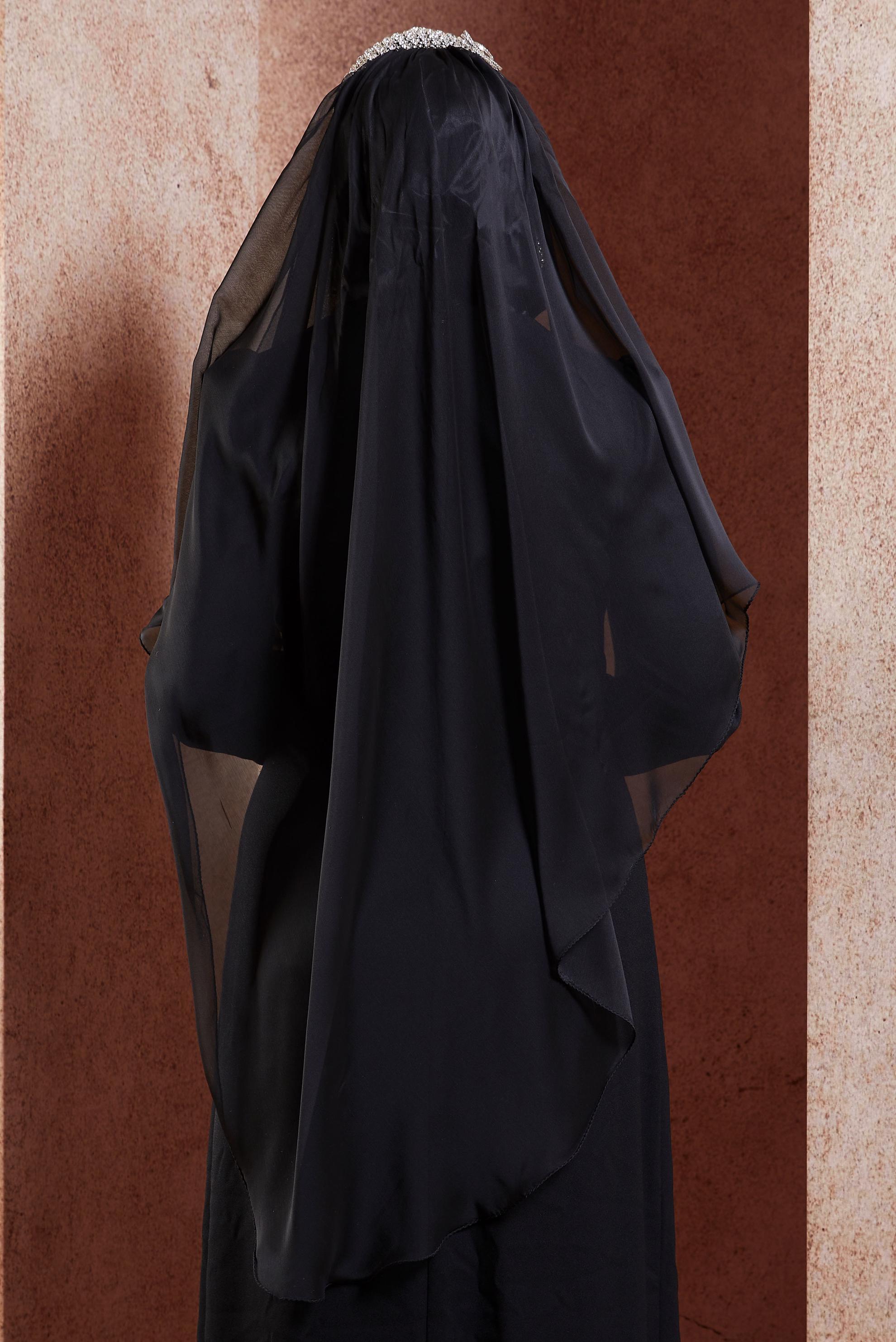 Vêtements hijab NOIR ÉCHARPE INSTANTANÉE BIJOU ALVINA 106031