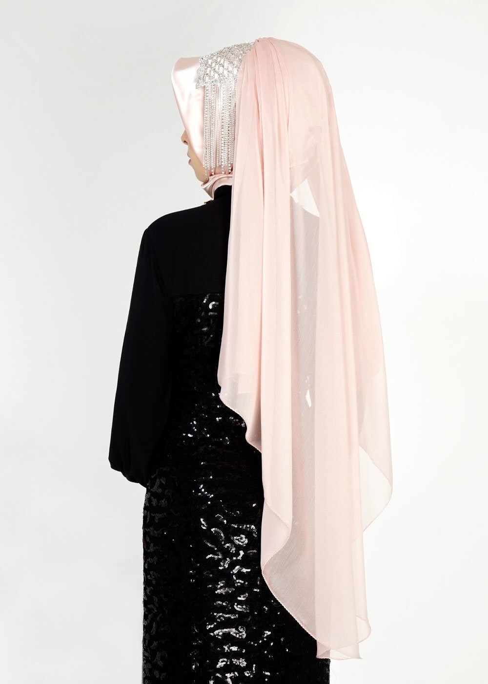 Tesettür giyim PUDRA ALVİNA TAŞLI HAZIR EŞARP 106031