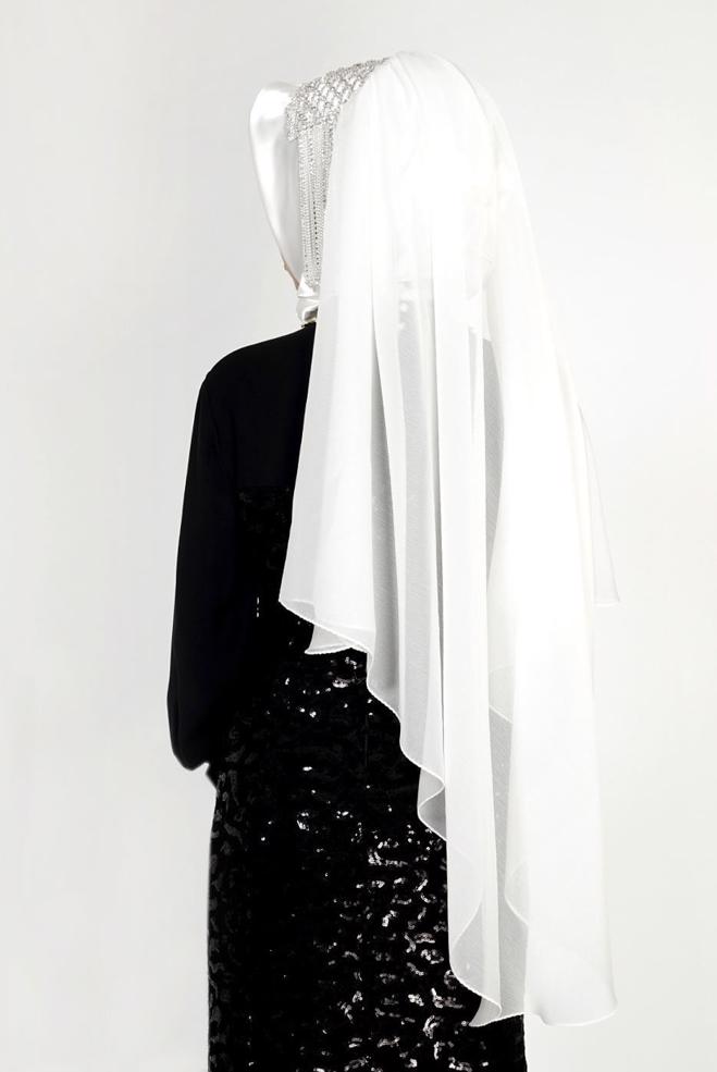 Vêtements hijab BLANC ÉCHARPE INSTANTANÉE BIJOU ALVINA 106031 - ALVİNA