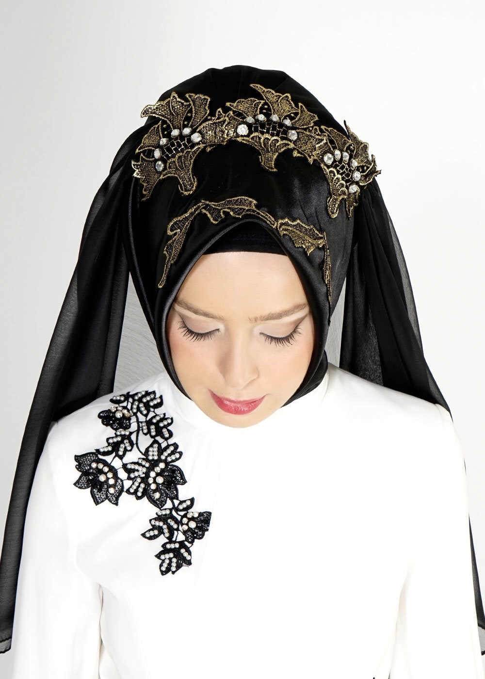 Hijab clothing BLACK 106032 ALVİNA HAZIR EŞARP