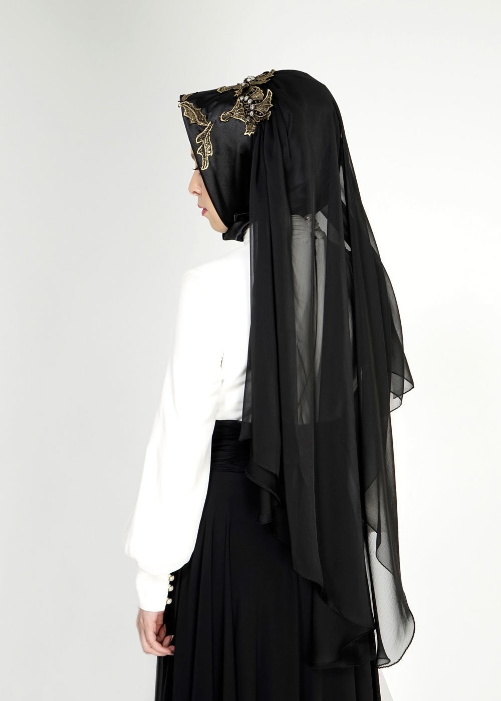 Hijab clothing BLACK 106032 ALVİNA HAZIR EŞARP