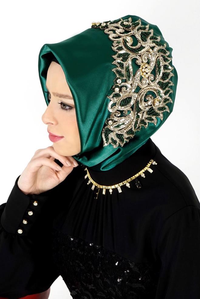 Vêtements hijab VERT 106038 Alvina Hazır Eşarp - ALVİNA