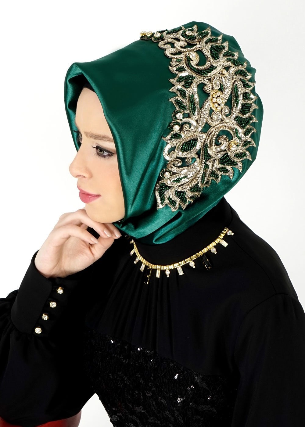 Tesettür giyim YEŞİL 106038 Alvina Hazır Eşarp