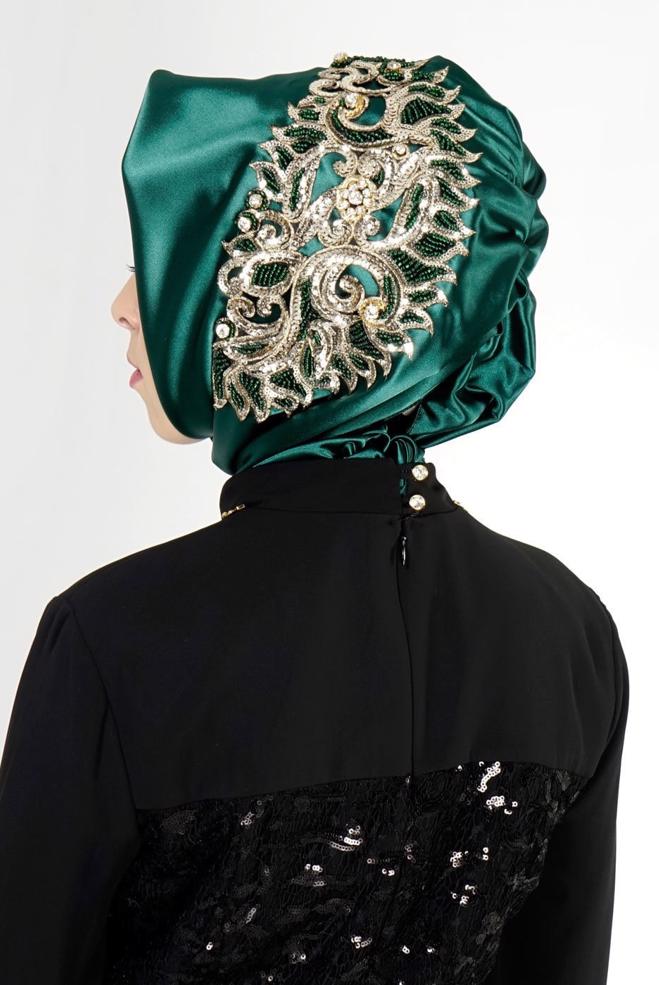 Vêtements hijab VERT 106038 Alvina Hazır Eşarp - ALVİNA