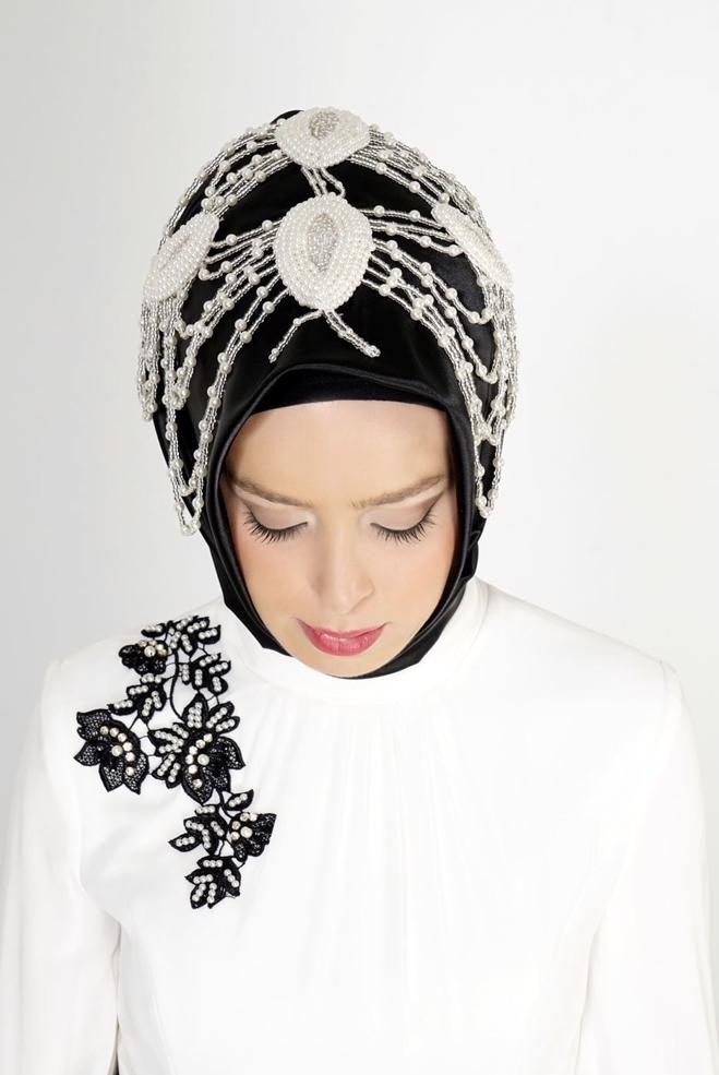 Vêtements hijab NOIR 106039 ALVİNA HAZIR EŞARP - ALVİNA