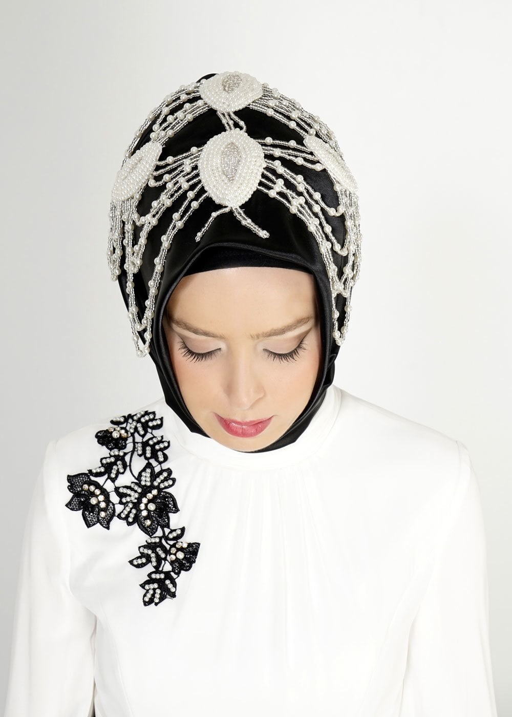 Tesettür giyim SİYAH 106039 ALVİNA HAZIR EŞARP