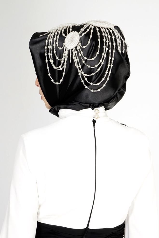 Vêtements hijab NOIR 106039 ALVİNA HAZIR EŞARP - ALVİNA