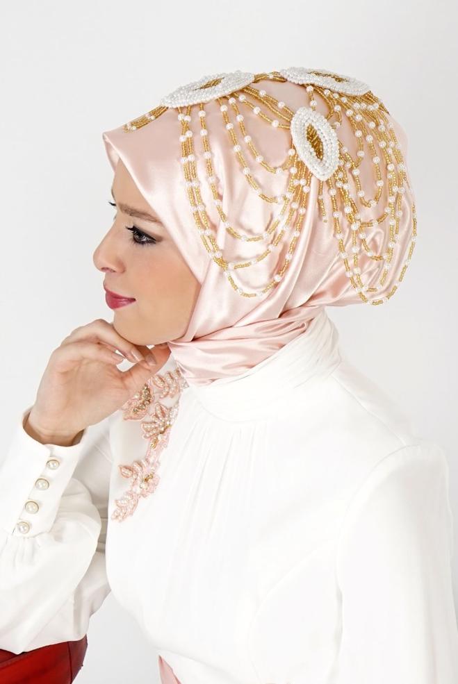 Vêtements hijab POUDRE 106039 ALVİNA HAZIR EŞARP - ALVİNA