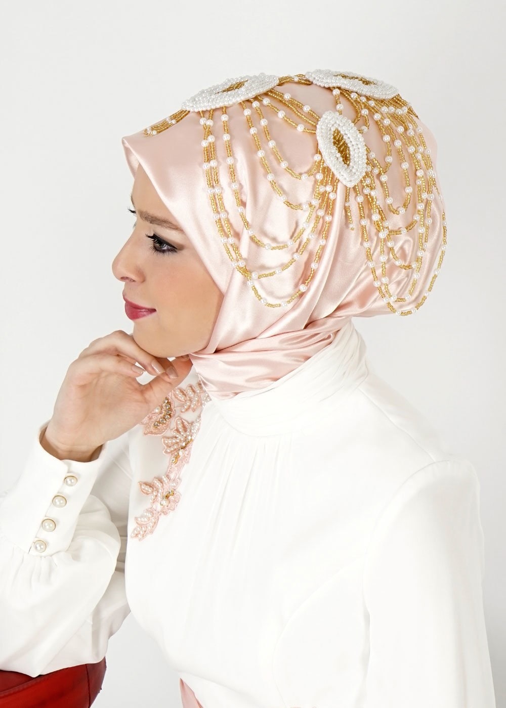 Vêtements hijab POUDRE 106039 ALVİNA HAZIR EŞARP