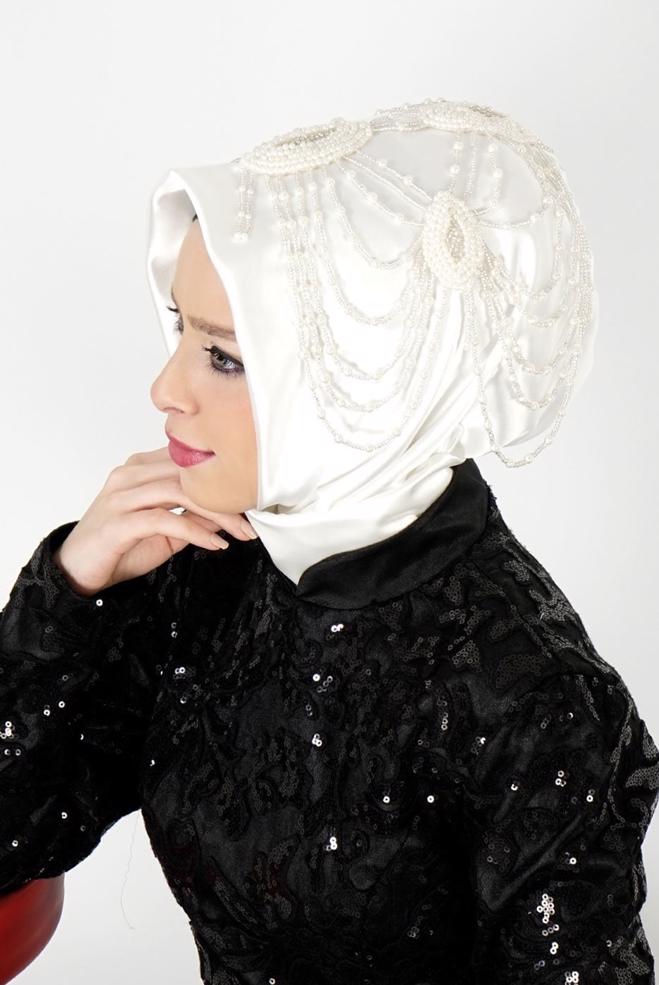 Vêtements hijab BLANC 106039 ALVİNA HAZIR EŞARP - ALVİNA