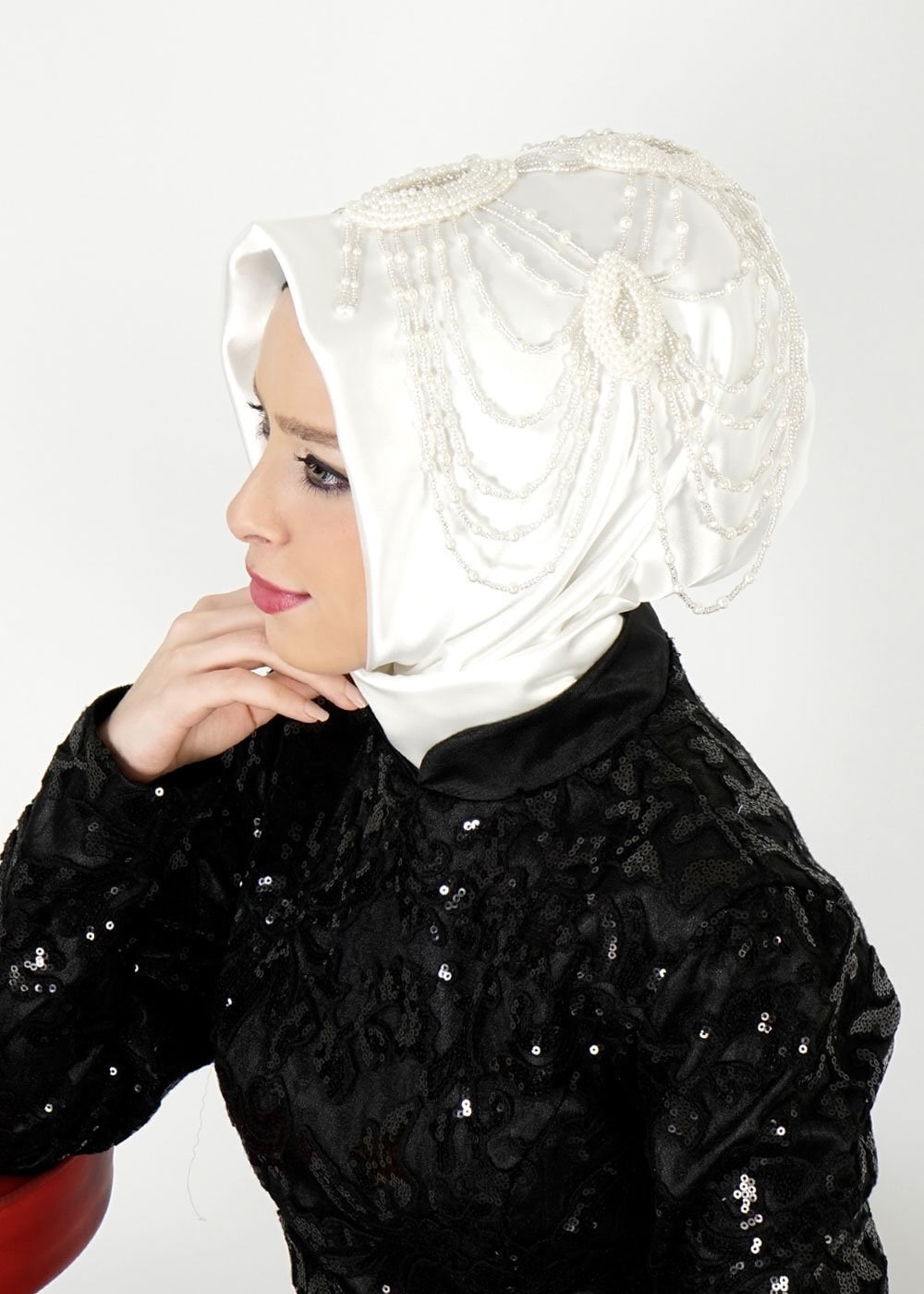 Hijab clothing WHITE 106039 ALVİNA HAZIR EŞARP