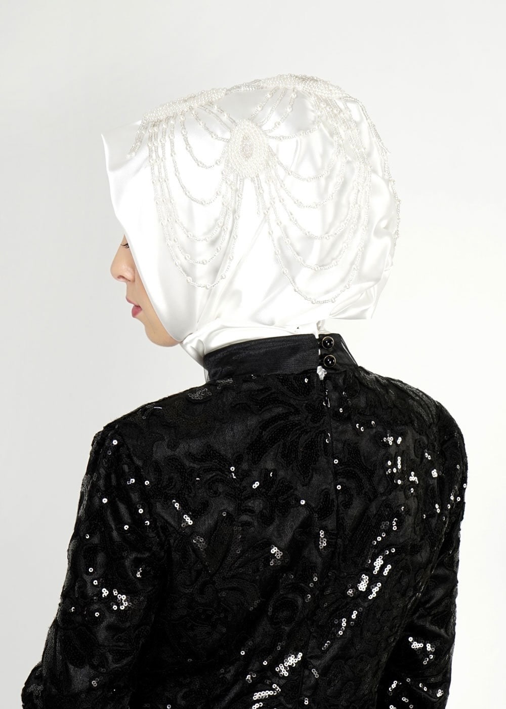 Hijab clothing WHITE 106039 ALVİNA HAZIR EŞARP