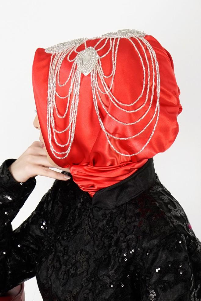 Vêtements hijab ROUGE 106040 ALVİNA HAZIR EŞARP - ALVİNA