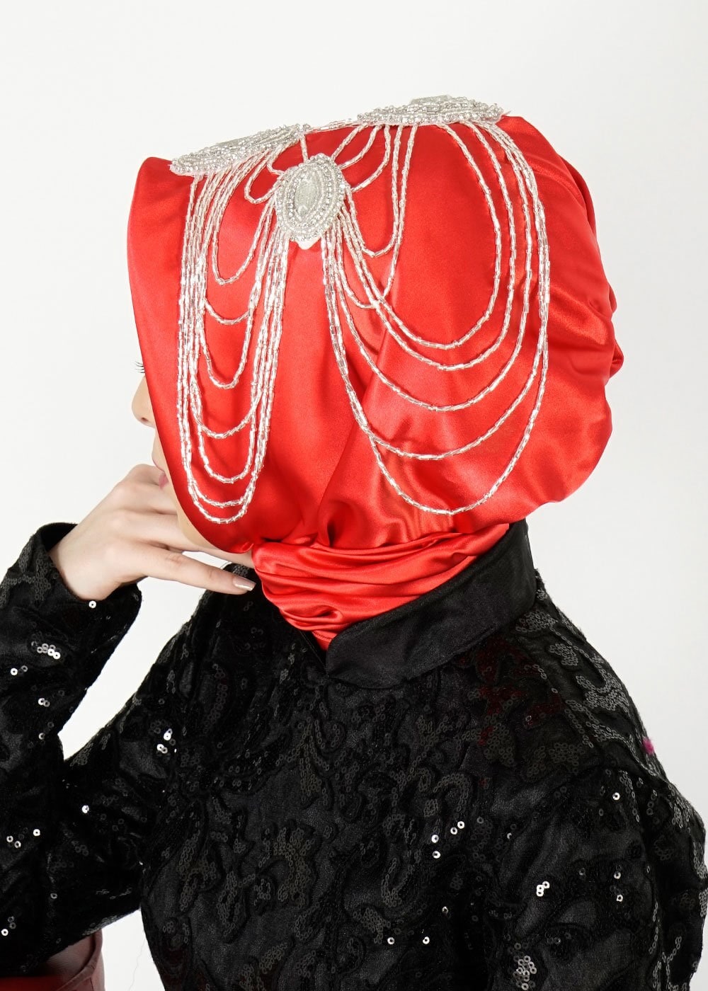 Hijab clothing RED 106040 ALVİNA HAZIR EŞARP