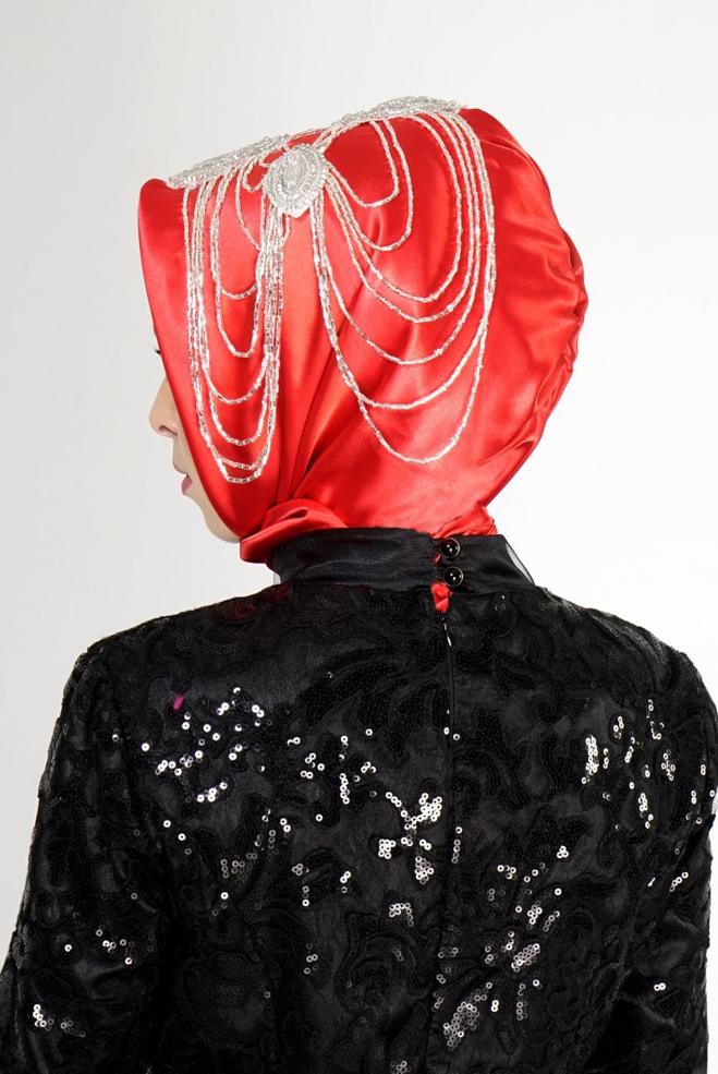 Vêtements hijab ROUGE 106040 ALVİNA HAZIR EŞARP - ALVİNA