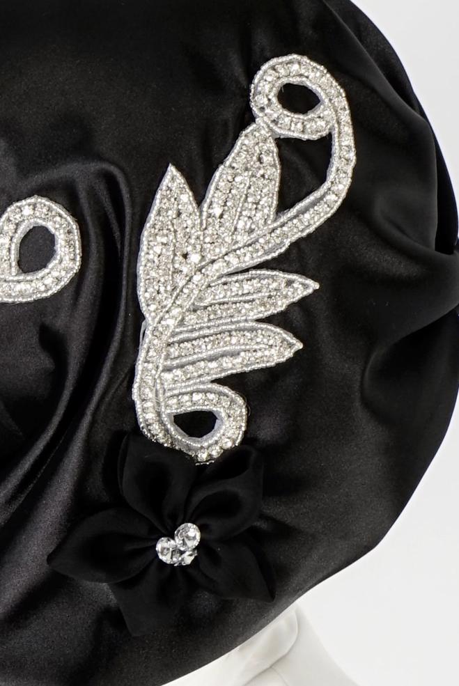 Vêtements hijab NOIR ÉCHARPE INSTANTANÉE ALVINA AVEC GEM BRODÉ 106044 - ALVİNA