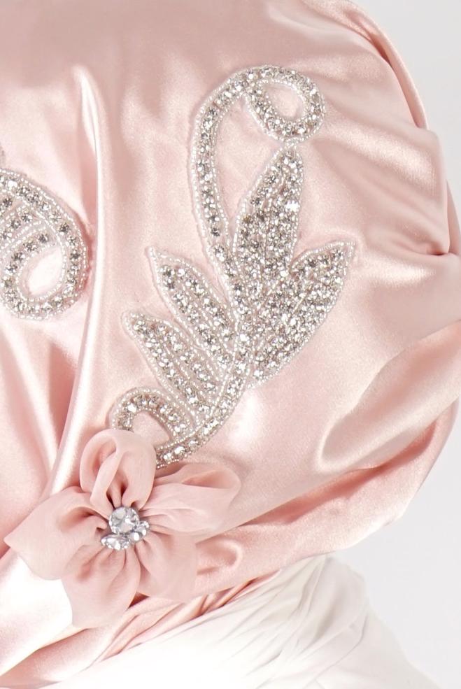 Vêtements hijab POUDRE ÉCHARPE INSTANTANÉE ALVINA AVEC GEM BRODÉ 106044 - ALVİNA