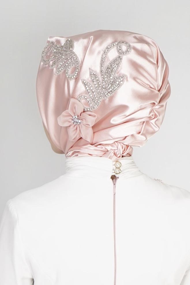 Vêtements hijab POUDRE ÉCHARPE INSTANTANÉE ALVINA AVEC GEM BRODÉ 106044 - ALVİNA