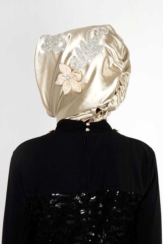 Vêtements hijab JAUNE ÉCHARPE INSTANTANÉE ALVINA AVEC GEM BRODÉ 106044 - ALVİNA