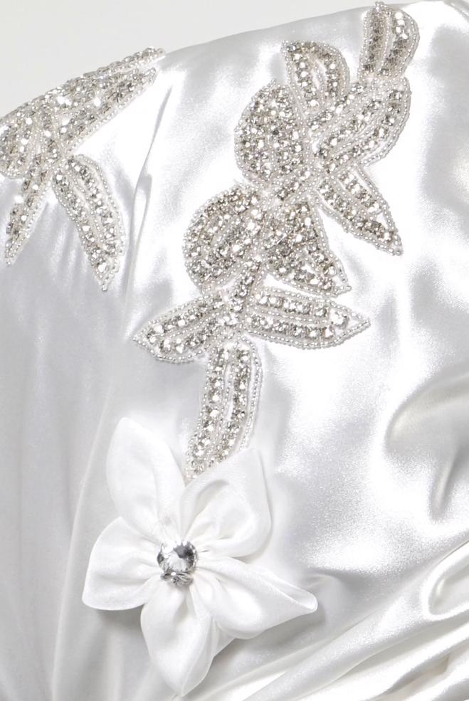 Vêtements hijab BLANC ÉCHARPE INSTANTANÉE ALVINA AVEC GEM BRODÉ 106044 - ALVİNA