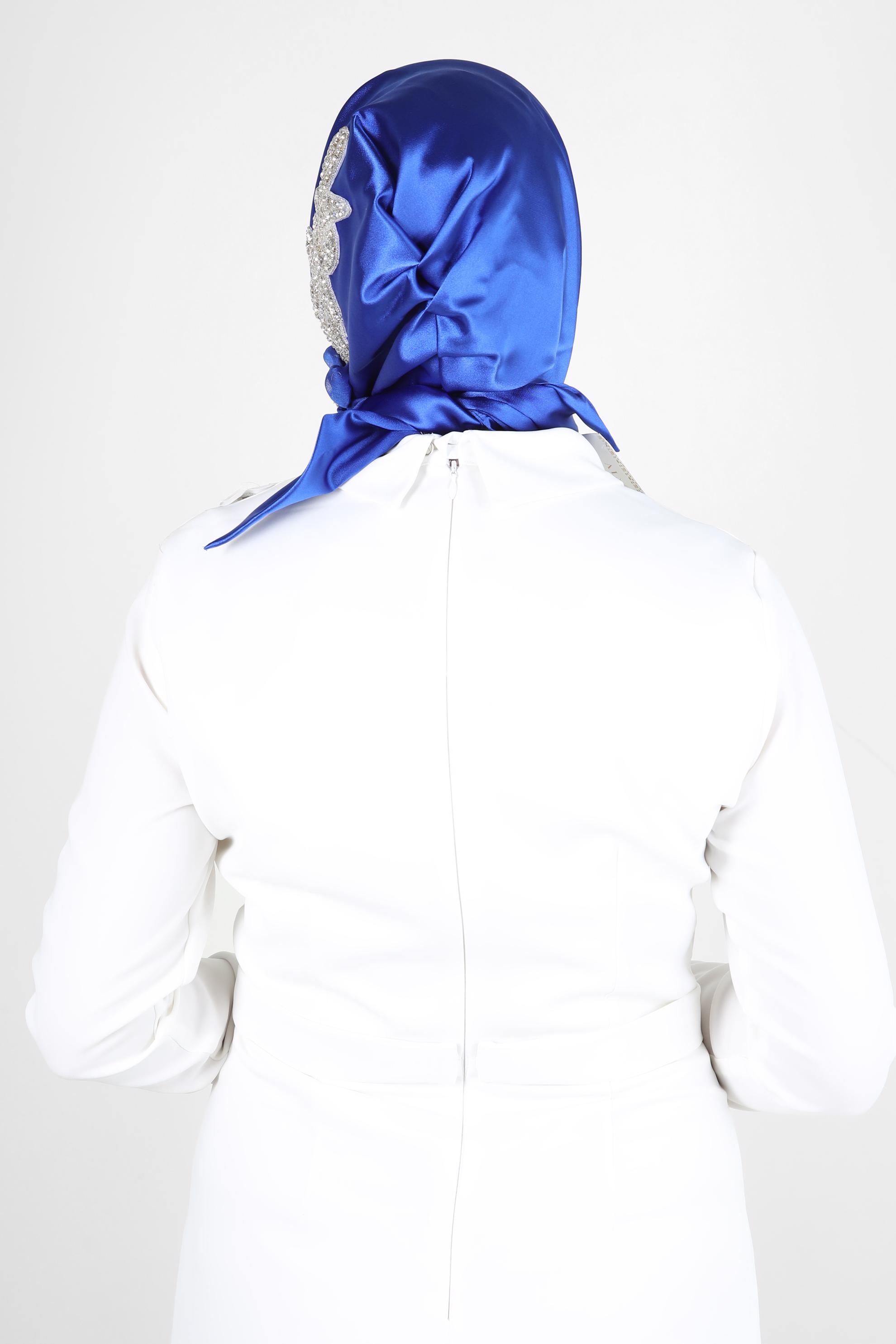 Tesettür giyim LACİVERT ALVİNA TAŞ İŞLEMELİ HAZIR EŞARP 106044