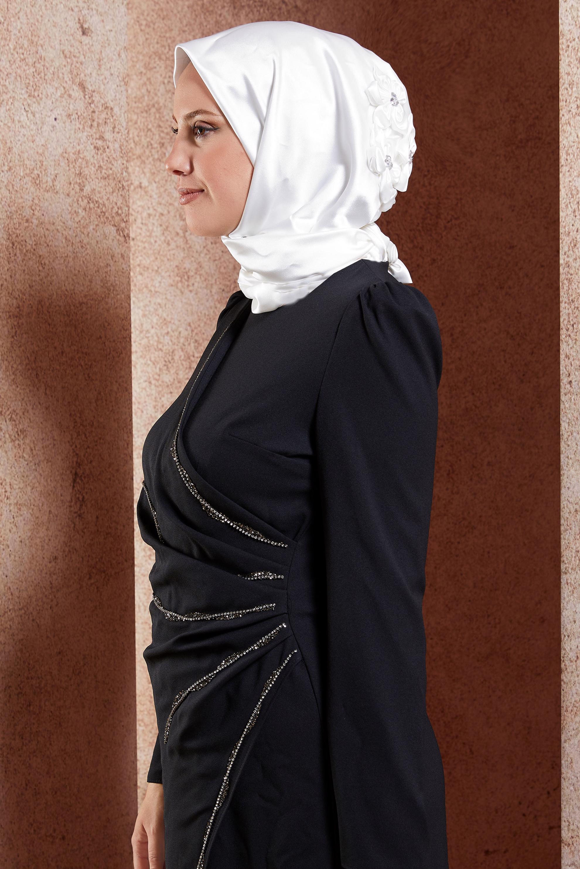 Vêtements hijab BLANC ÉCHARPE INSTANTANÉE EN SATIN ALVINA 106061