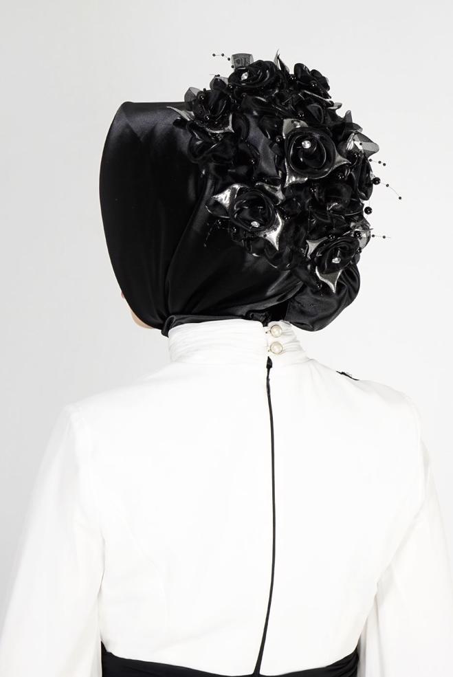 Vêtements hijab NOIR 106085 ALVİNA HAZIR EŞARP - ALVİNA