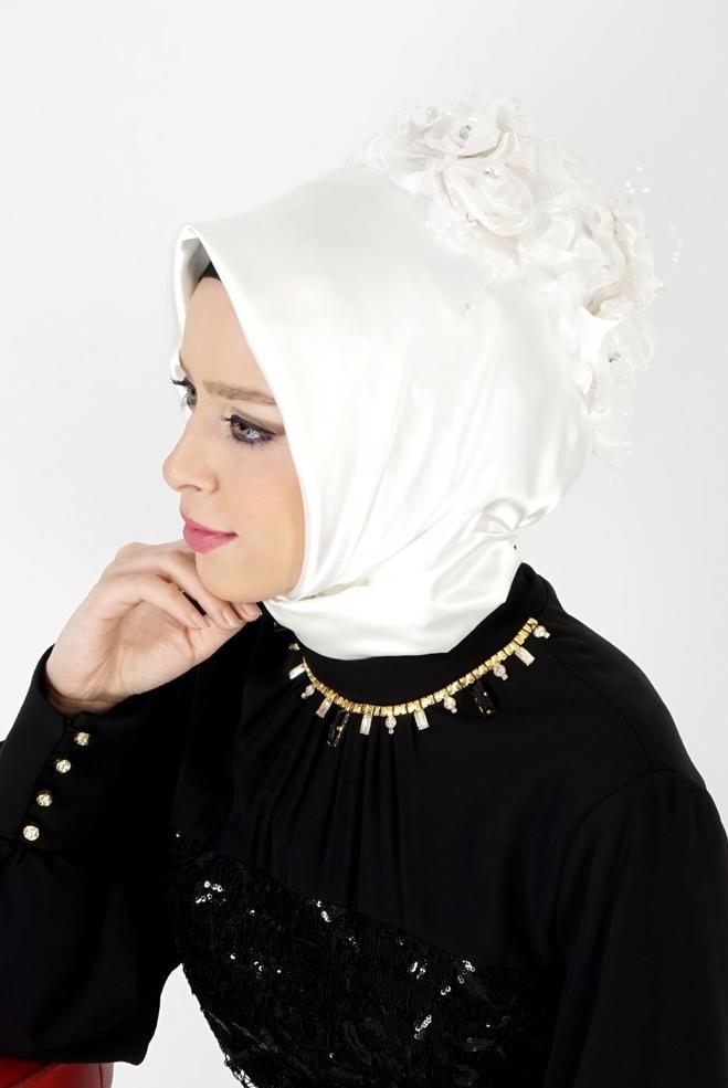 Vêtements hijab BLANC 106085 ALVİNA HAZIR EŞARP - ALVİNA