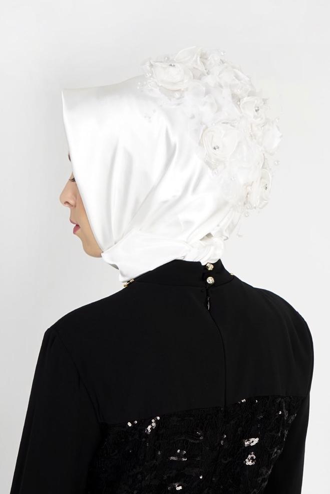 Vêtements hijab BLANC 106085 ALVİNA HAZIR EŞARP - ALVİNA
