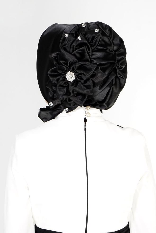 Vêtements hijab NOIR ÉCHARPE INSTANTANÉE EN SATIN ALVINA 106115 - ALVİNA