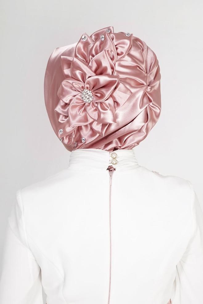 Vêtements hijab POUDRE ÉCHARPE INSTANTANÉE EN SATIN ALVINA 106115 - ALVİNA