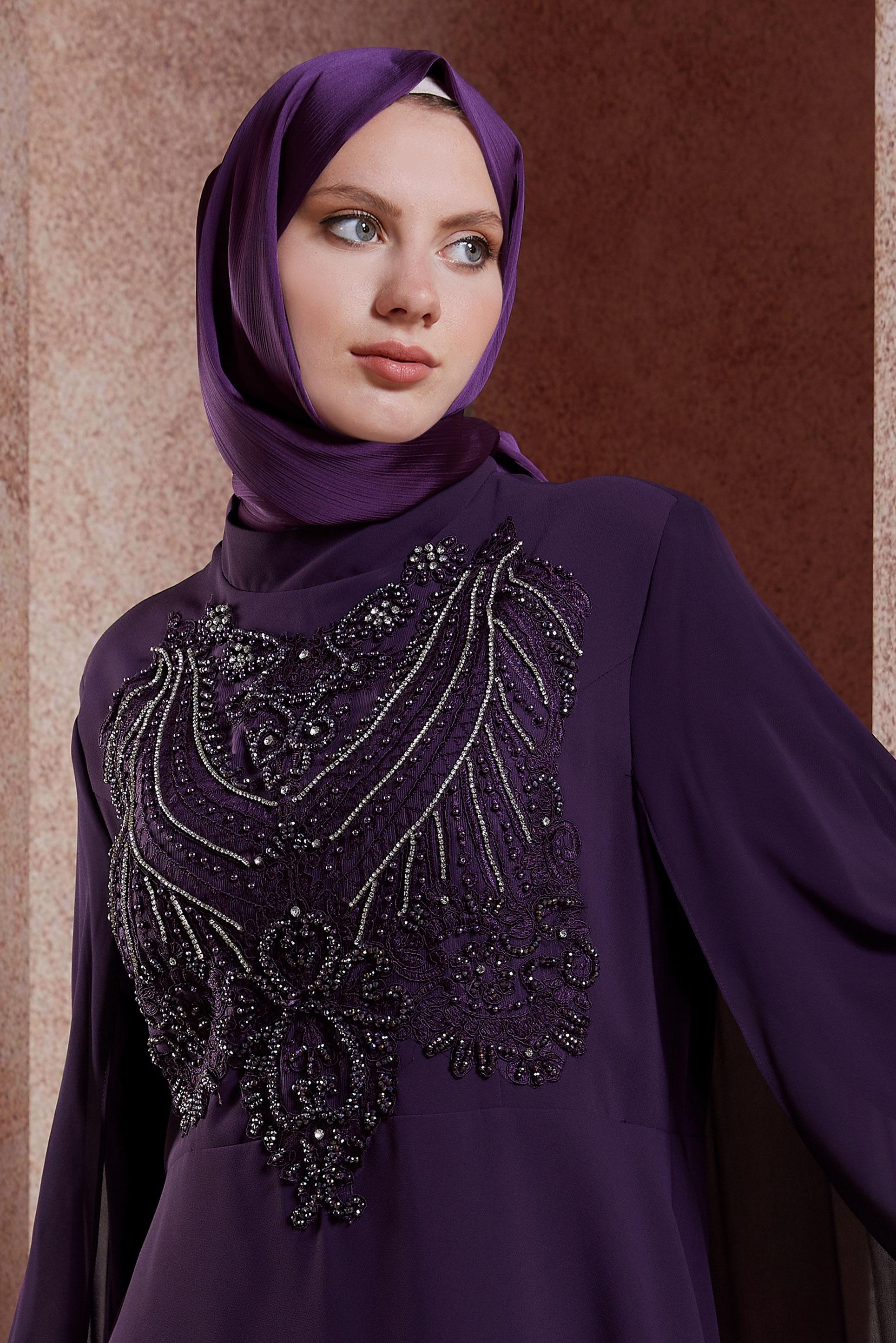 Tesettür giyim MÜRDÜM ALVİNA PÜSKÜLLÜ ŞAL 50119