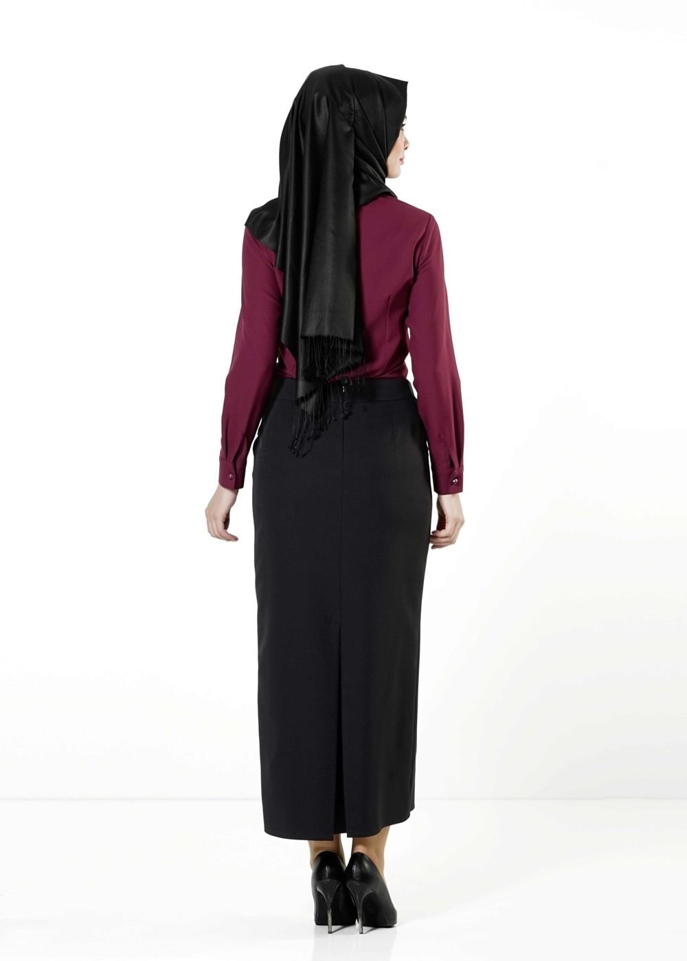 Tesettür giyim SİYAH KALEM ETEK 6784 