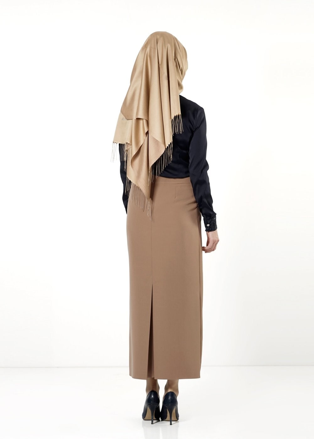 Tesettür giyim KAHVE KALEM ETEK 6784 