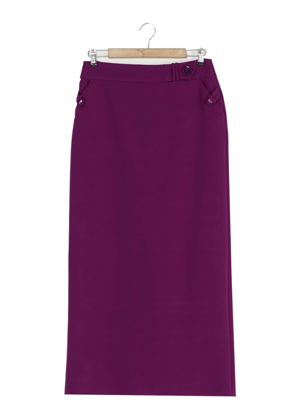 Tesettür giyim FUŞYA KALEM ETEK 6784 